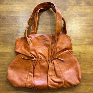 ADA Leather Hobo Shoulder Bag Purse Cognac Bohemian EUC Artisan Crafted Tote 🌸